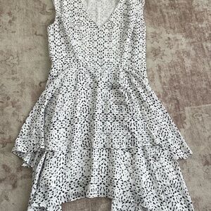 Ivanka Trump Black and White High Low Dress